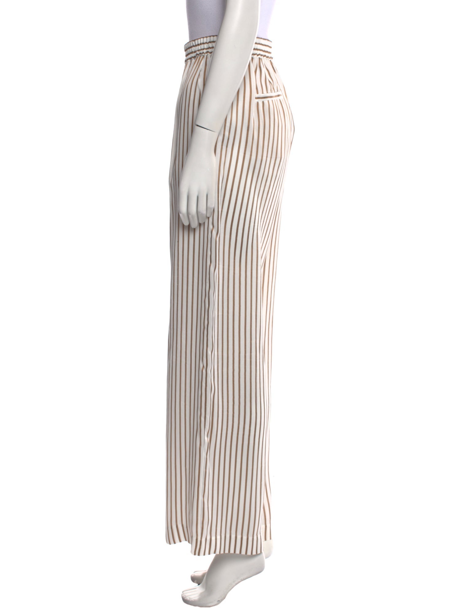 Brunello Cucinelli Striped Wide Leg Pants