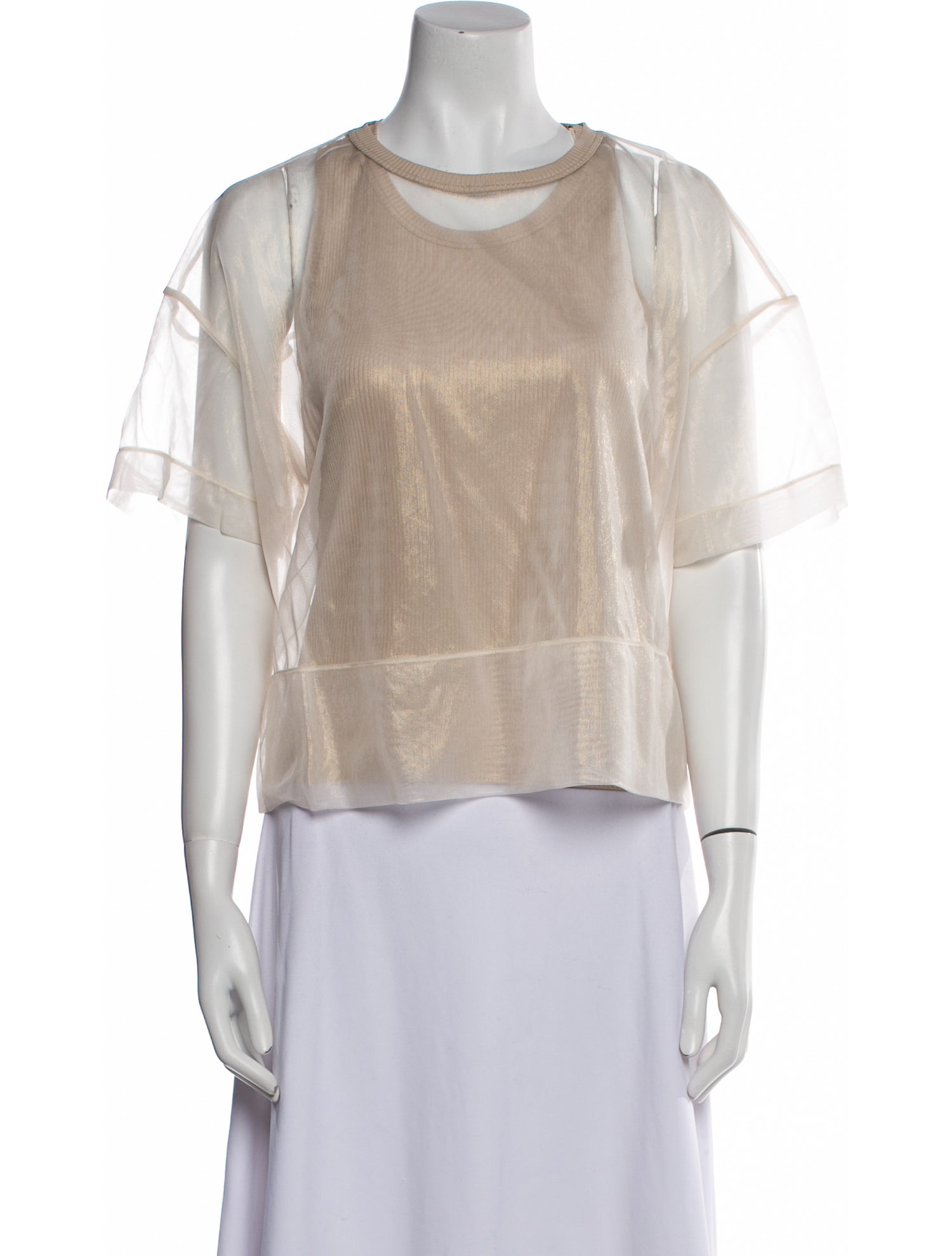 Brunello Cucinelli Nylon Crew Neck Blouse