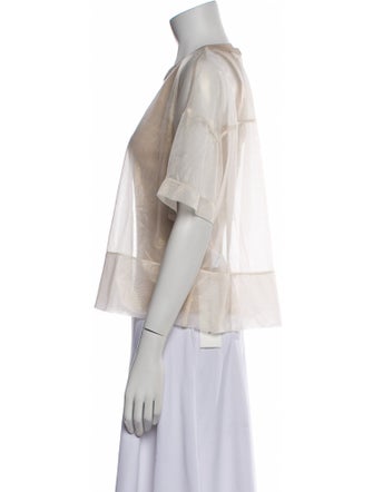 Brunello Cucinelli Nylon Crew Neck Blouse