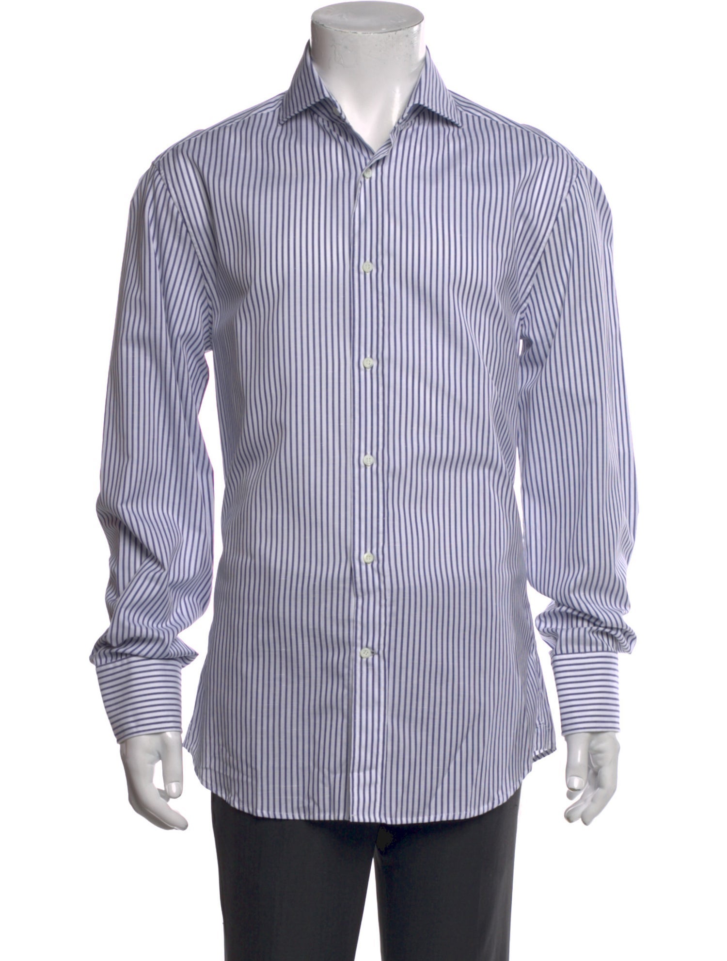 Brunello Cucinelli Striped Long Sleeve Dress Shirt