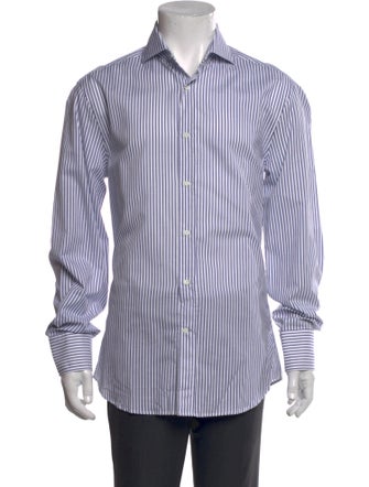Brunello Cucinelli Striped Long Sleeve Dress Shirt