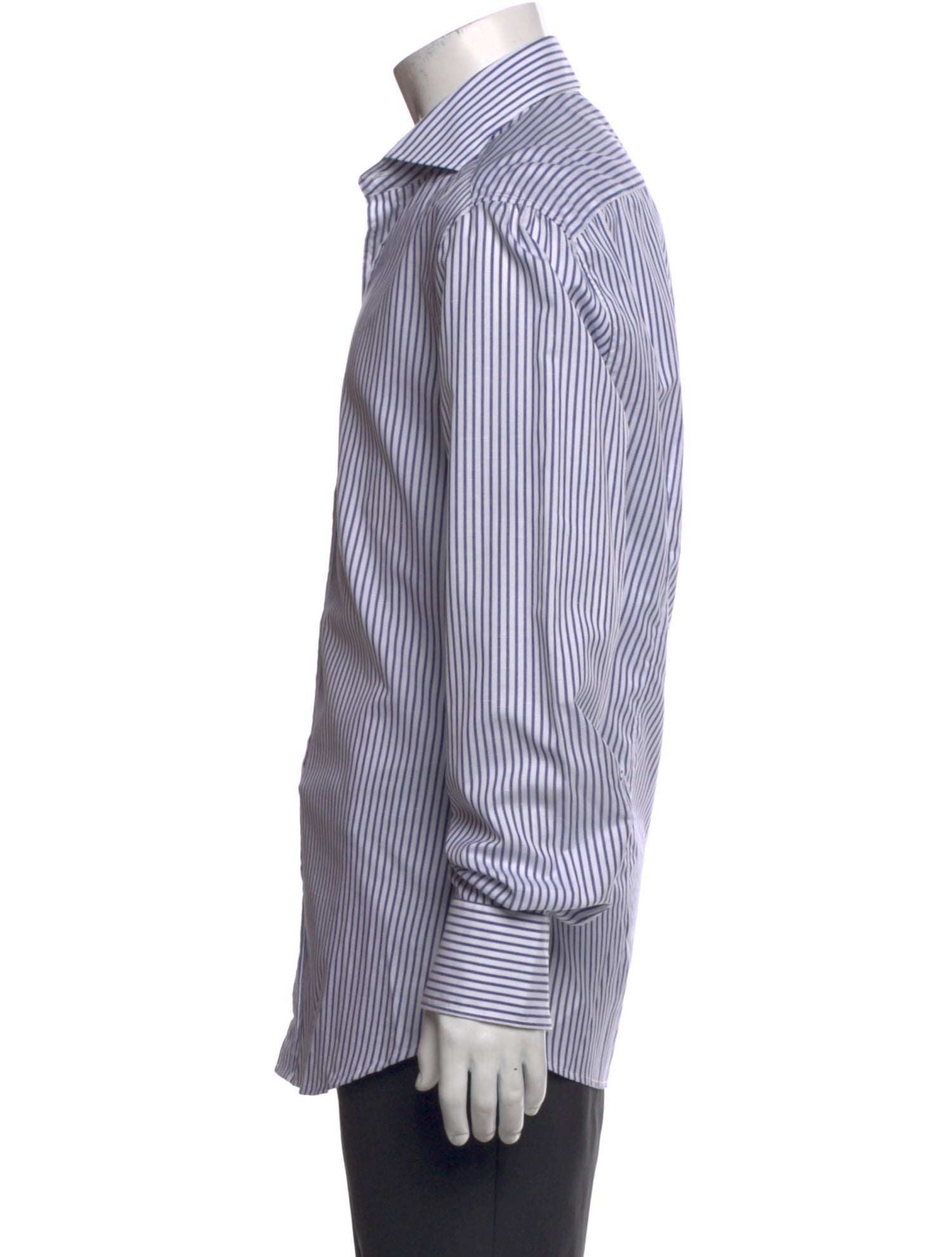 Brunello Cucinelli Striped Long Sleeve Dress Shirt