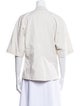 Brunello Cucinelli V-Neck Three-Quarter Sleeve Button-Up Top