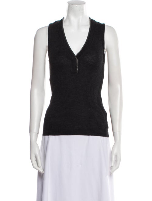 Brunello Cucinelli Wool V-Neck Top