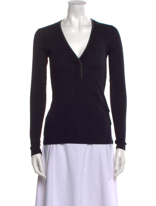 Brunello Cucinelli Wool V-Neck Top