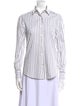 Brunello Cucinelli Striped Long Sleeve Button-Up Top