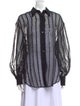 Brunello Cucinelli Silk Striped Button-Up Top