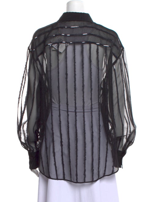 Brunello Cucinelli Silk Striped Button-Up Top