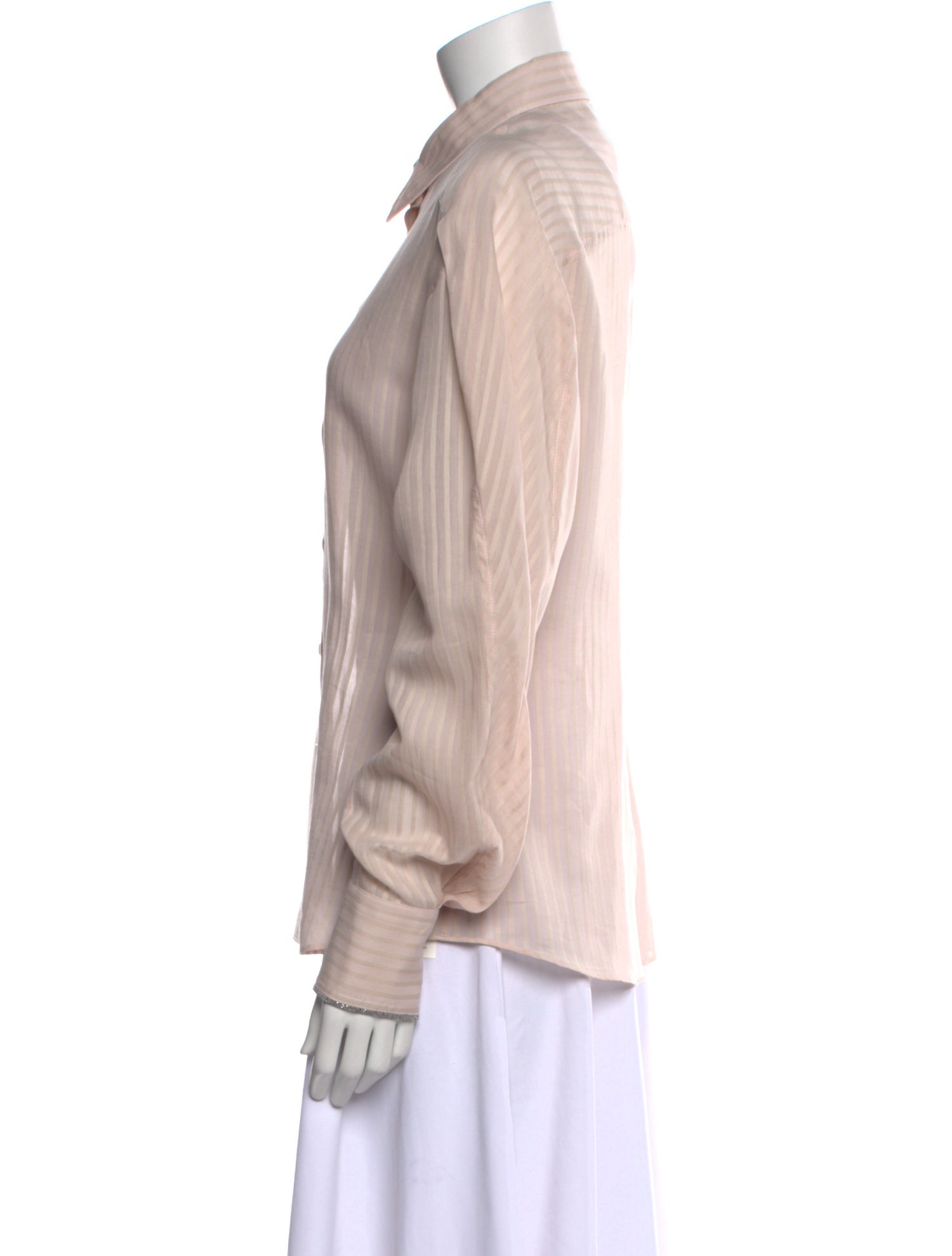 Brunello Cucinelli Long Sleeve Button-Up Top