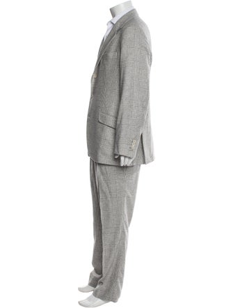 Brunello Cucinelli Merino Wool Plaid Print Two-Piece Suit