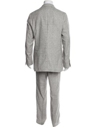 Brunello Cucinelli Merino Wool Plaid Print Two-Piece Suit