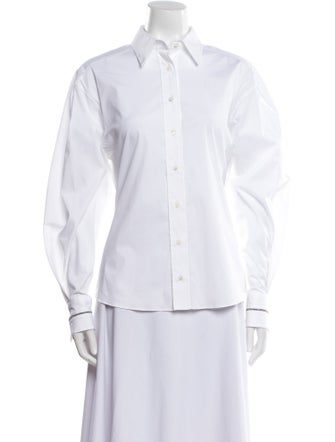 Brunello Cucinelli Long Sleeve Button-Up Top