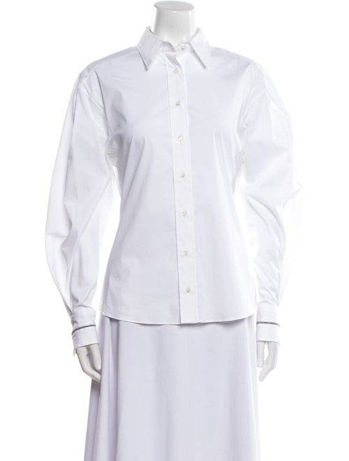 Brunello Cucinelli Long Sleeve Button-Up Top
