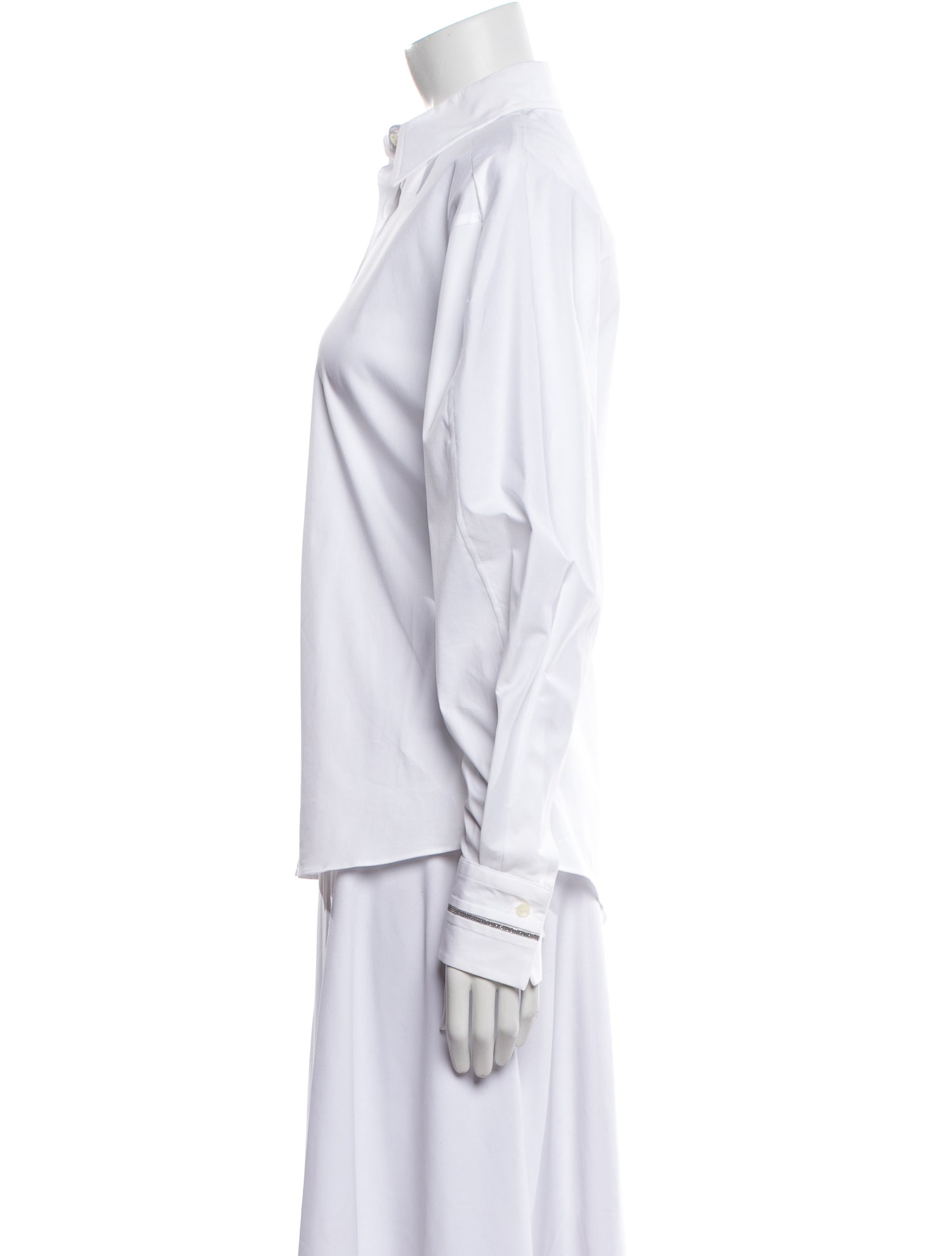 Brunello Cucinelli Long Sleeve Button-Up Top