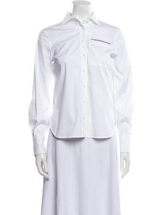 Brunello Cucinelli Long Sleeve Button-Up Top