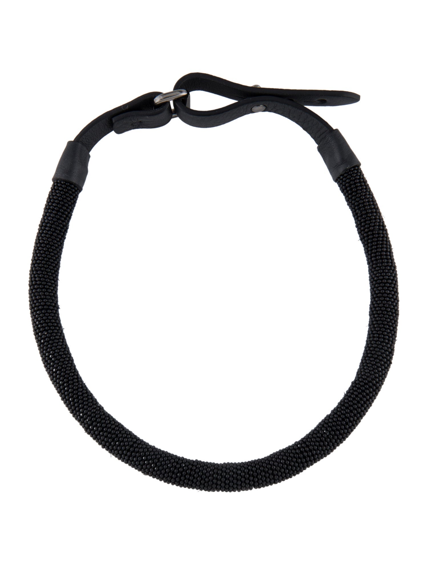 Brunello Cucinelli Monili Beaded Leather Choker Necklace