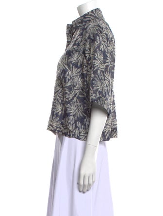 Brunello Cucinelli Silk Printed Crop Top