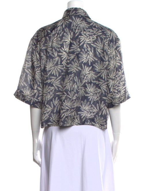 Brunello Cucinelli Silk Printed Crop Top