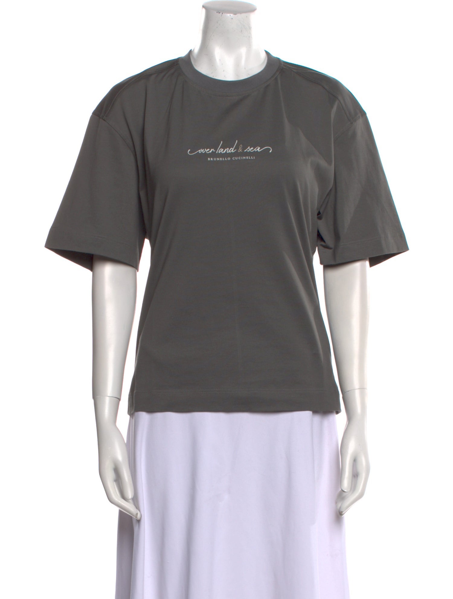 Brunello Cucinelli Graphic Print Crew Neck T-Shirt