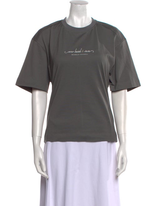 Brunello Cucinelli Graphic Print Crew Neck T-Shirt