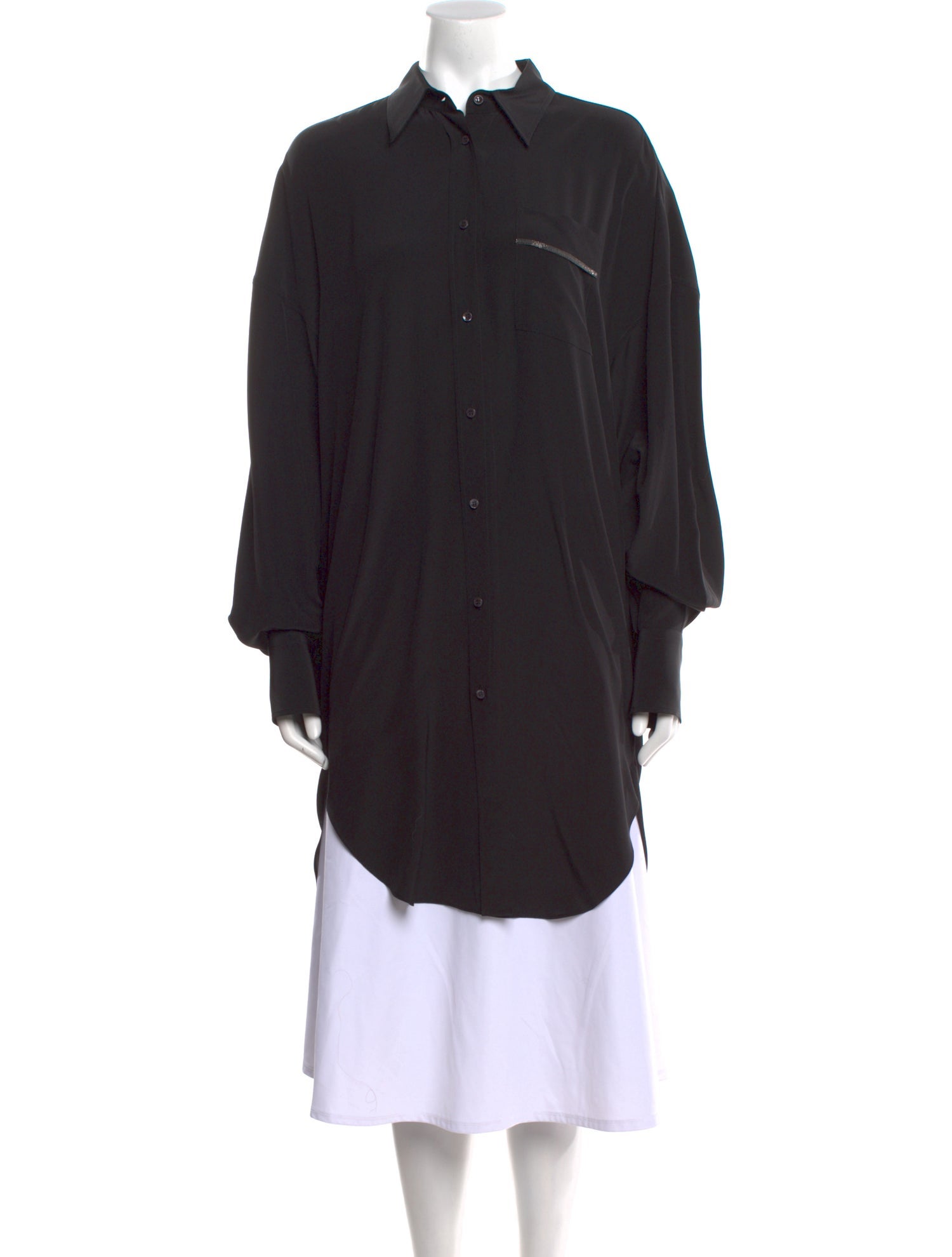 Brunello Cucinelli Silk Long Sleeve Tunic