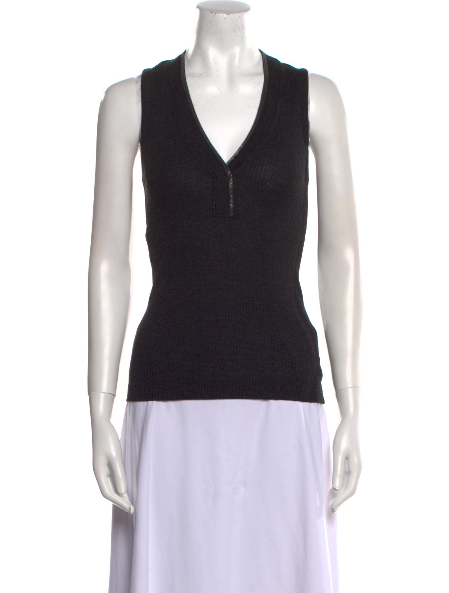 Brunello Cucinelli Wool V-Neck Top