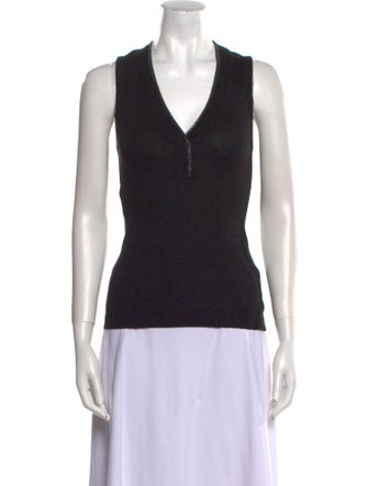 Brunello Cucinelli Wool V-Neck Top