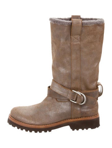 Brunello Cucinelli Metallic Mid-Calf Boots