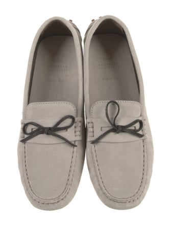 Brunello Cucinelli Suede Bow Accents Loafers