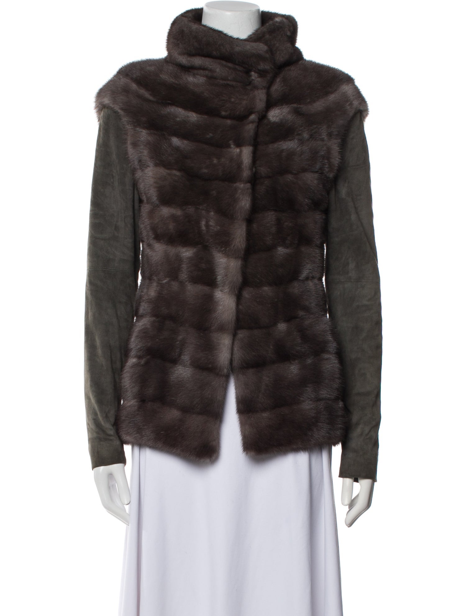 Brunello Cucinelli Cashmere Faux Fur Jacket