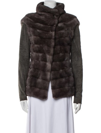 Brunello Cucinelli Cashmere Faux Fur Jacket