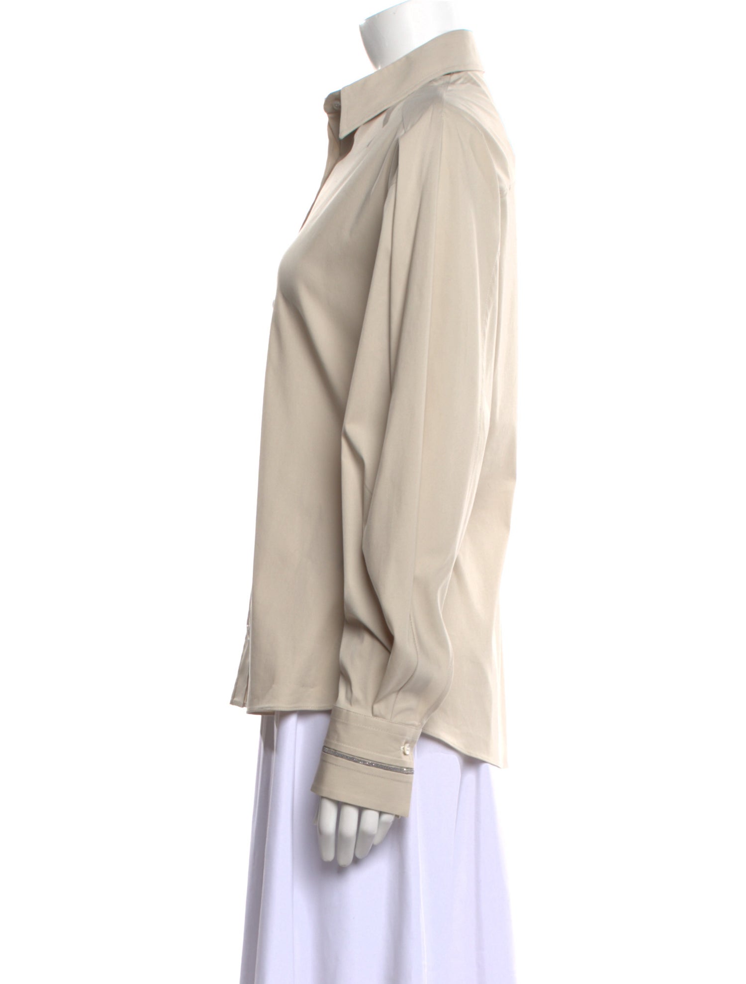 Brunello Cucinelli Long Sleeve Button-Up Top
