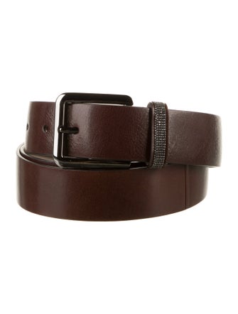 Brunello Cucinelli Leather Beaded Accents Belt