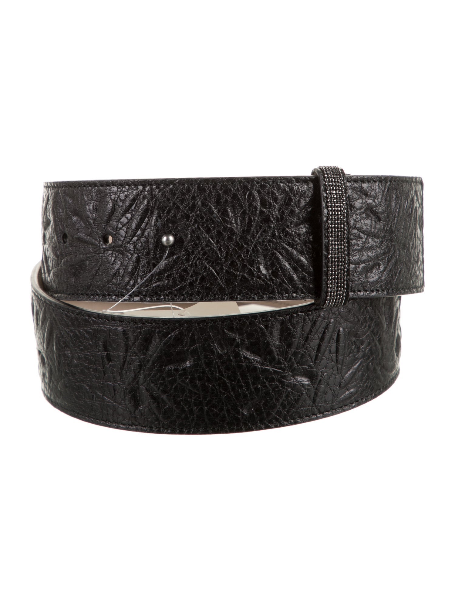 Brunello Cucinelli Leather Beaded Accents Waist Belt