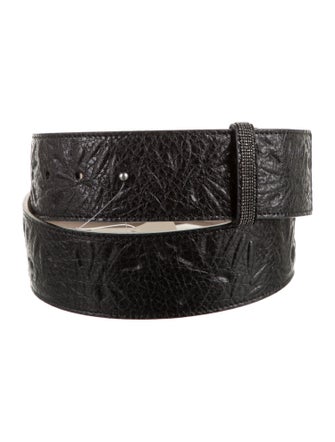 Brunello Cucinelli Leather Beaded Accents Waist Belt
