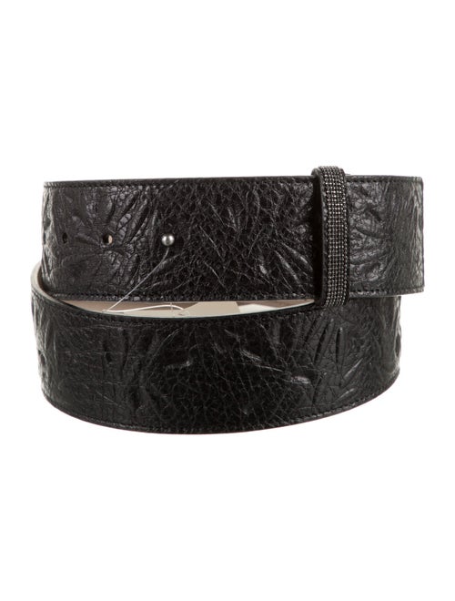 Brunello Cucinelli Leather Beaded Accents Waist Belt