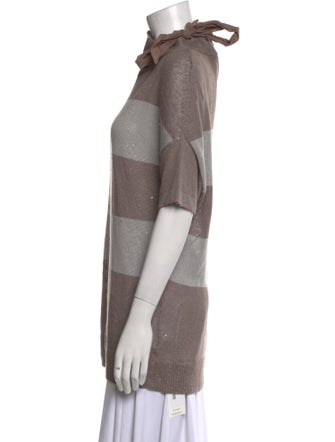 Brunello Cucinelli Linen Colorblock Pattern Sweatshirt