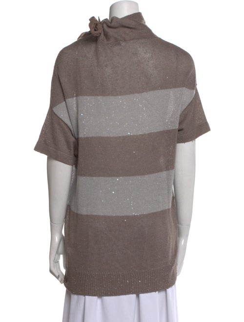 Brunello Cucinelli Linen Colorblock Pattern Sweatshirt