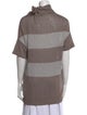 Brunello Cucinelli Linen Colorblock Pattern Sweatshirt