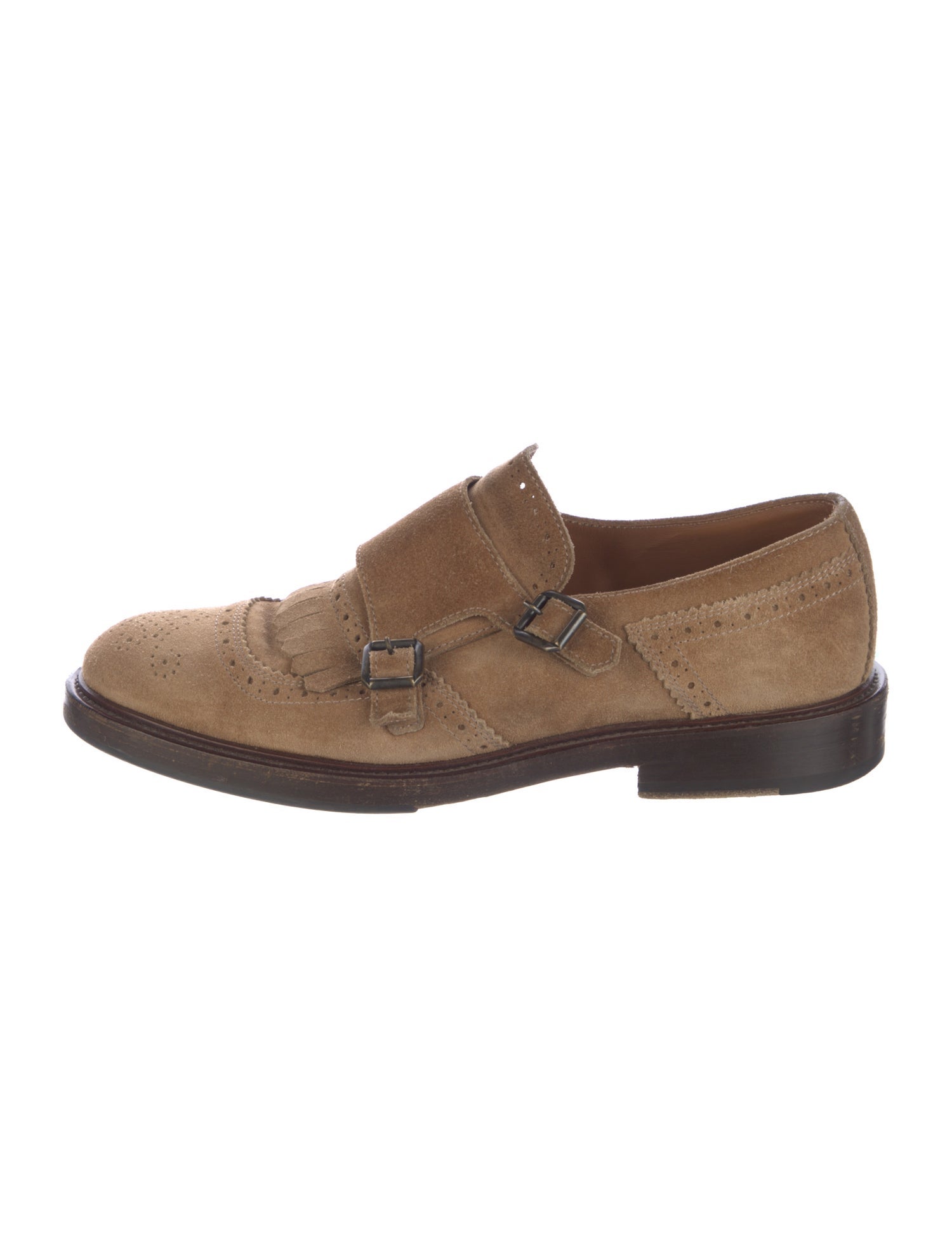 Brunello Cucinelli Suede Monk Straps