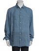 Brunello Cucinelli Linen Long Sleeve Button-Up Top