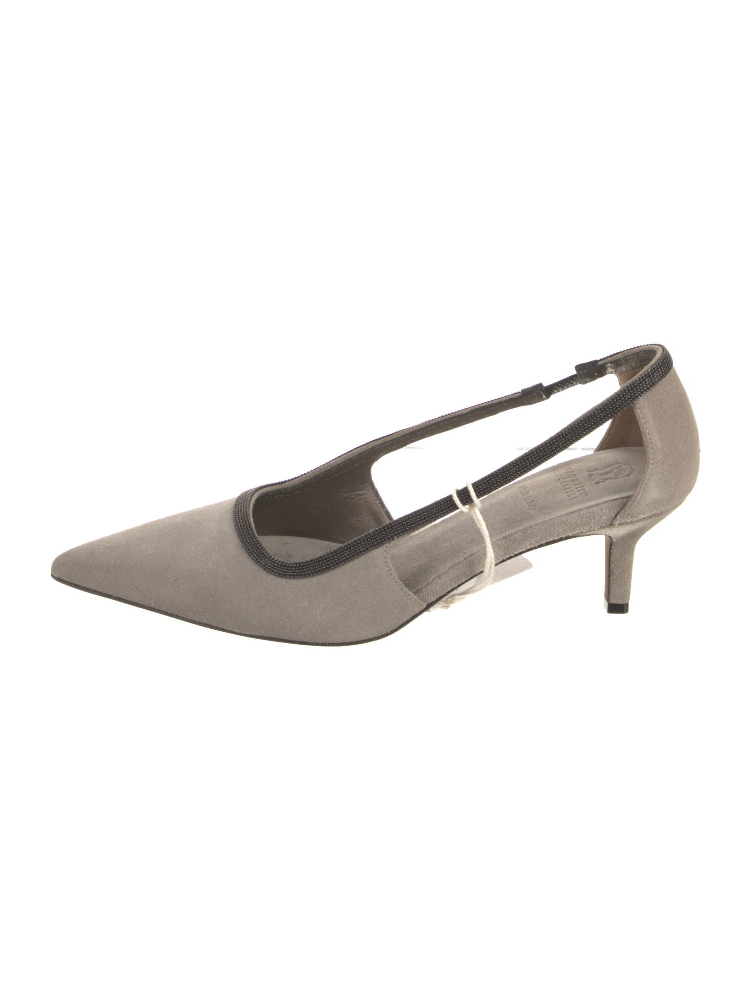 Brunello Cucinelli Suede Printed Slingback Pumps