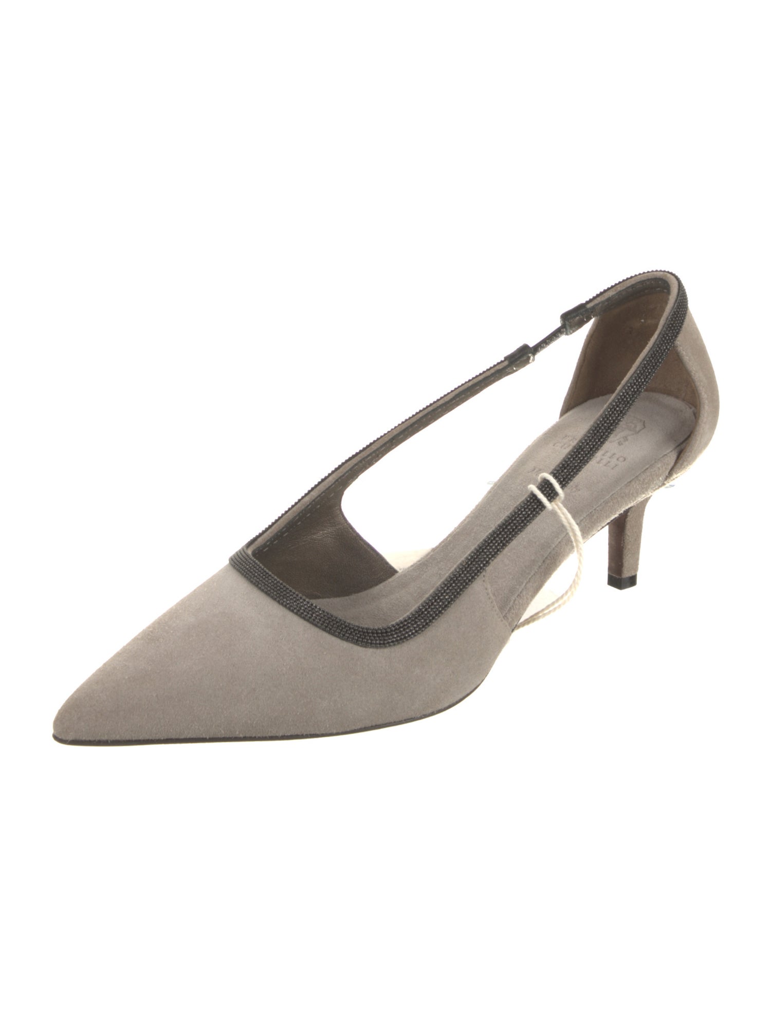 Brunello Cucinelli Suede Printed Slingback Pumps