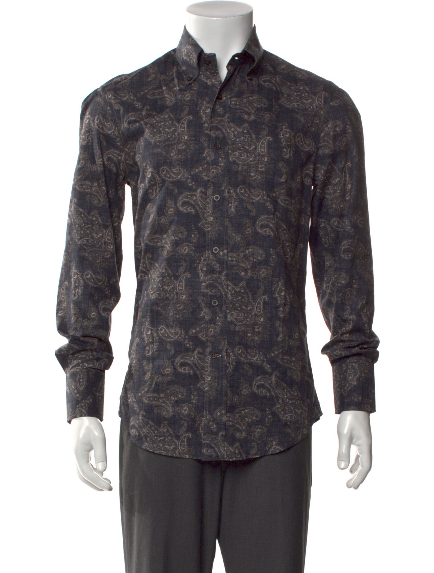 Brunello Cucinelli Paisley Print Long Sleeve Shirt w/ Tags