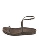 Brunello Cucinelli Suede Studded Accents T-Strap Sandals