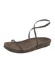 Brunello Cucinelli Suede Studded Accents T-Strap Sandals