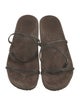 Brunello Cucinelli Suede Studded Accents T-Strap Sandals
