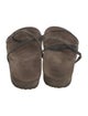 Brunello Cucinelli Suede Studded Accents T-Strap Sandals