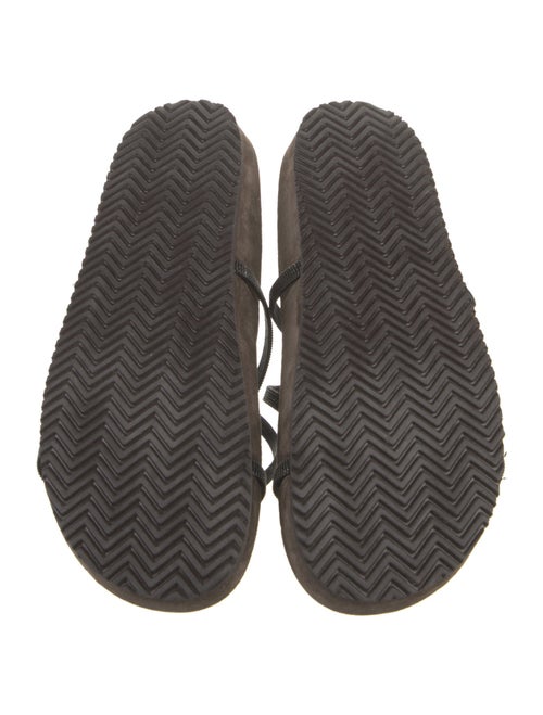 Brunello Cucinelli Suede Studded Accents T-Strap Sandals