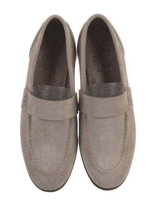 Brunello Cucinelli Suede Studded Accents Loafers